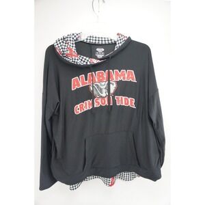 Concepts Sport Black‎ Alabama Crimson Tide Hoodie Cowl Neck Pocket L